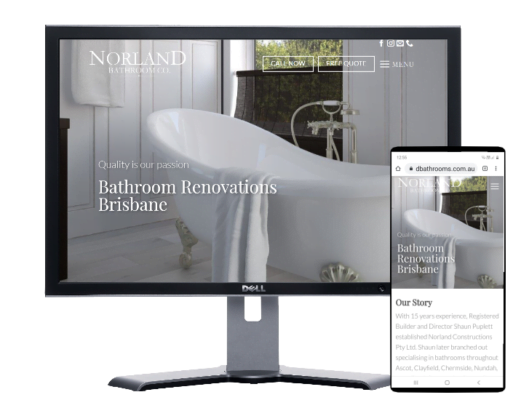 norland bathrooms, Website by Fast Cheap Websites